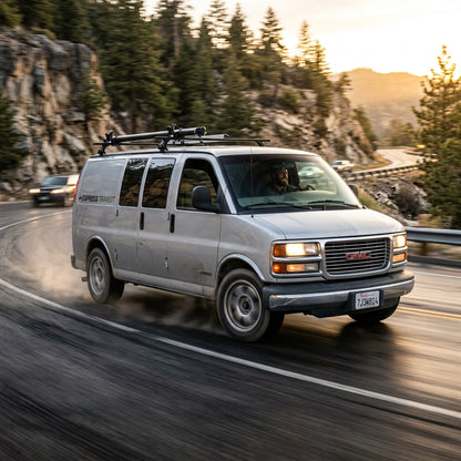 Action Shot: GMC Savana Driving Fast