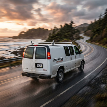 Action Shot: GMC Savana Driving Fast