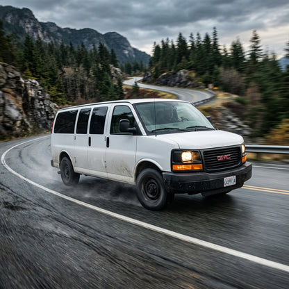 Action Shot: GMC Savana Driving Fast