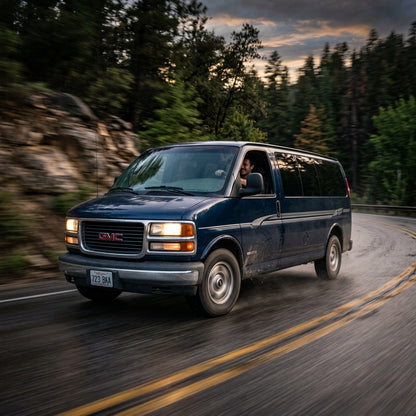 Action Shot: GMC Savana Driving Fast