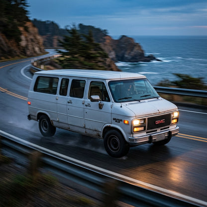 Action Shot: GMC Savana Driving Fast