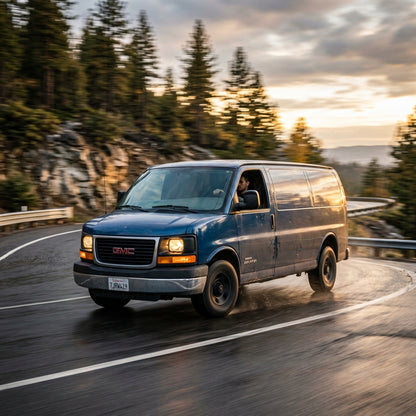 Action Shot: GMC Savana 2500,3500 Driving Fast