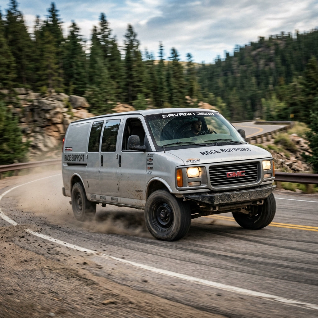 Action Shot: GMC Savana 2500,3500 Driving Fast