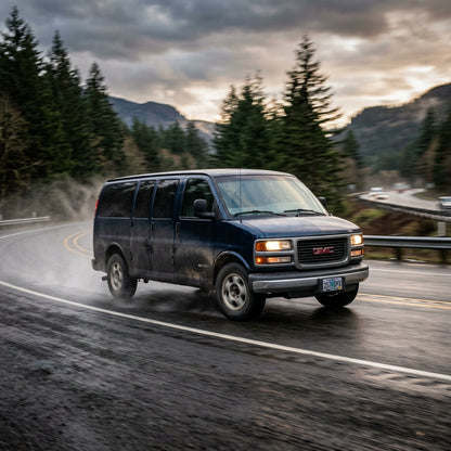 Action Shot: GMC Savana 3500 Driving Fast