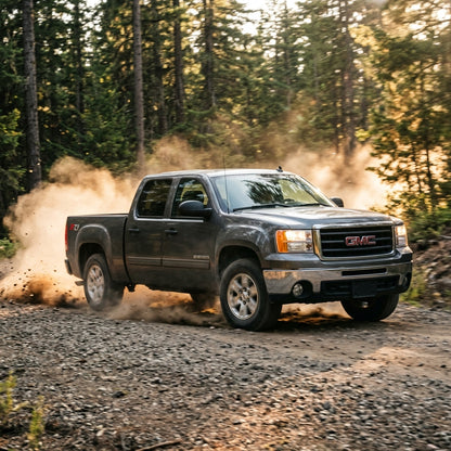 Action Shot: GMC Sierra Driving Fast