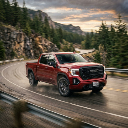 Action Shot: GMC Sierra Driving Fast