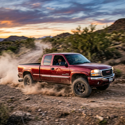Action Shot: GMC Sierra Driving Fast