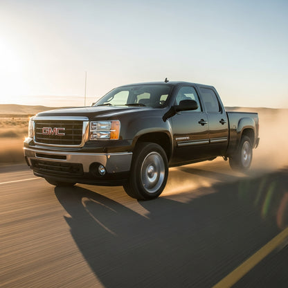 Action Shot: GMC Sierra Driving Fast