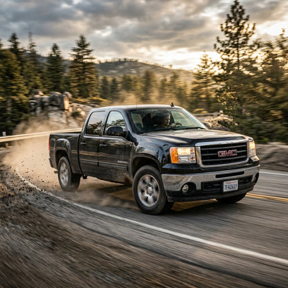 Action Shot: GMC Sierra Driving Fast