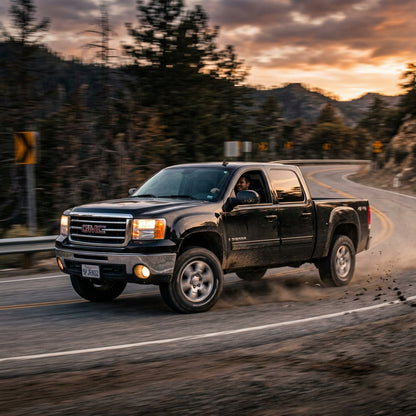Action Shot: GMC Sierra Driving Fast
