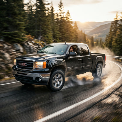 Action Shot: GMC Sierra Driving Fast