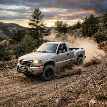Action Shot: GMC Sierra 1500 Driving Fast