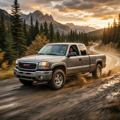 Action Shot: GMC Sierra 1500 HD Driving Fast