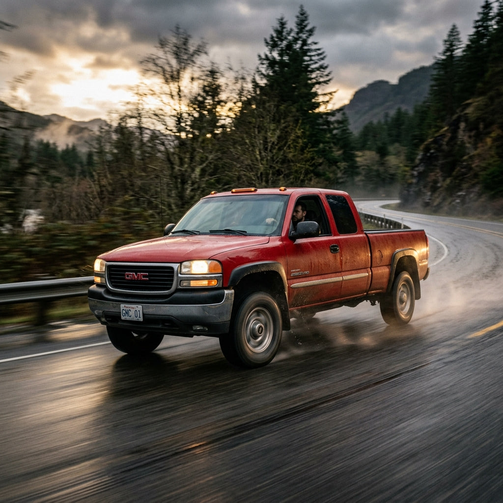 Action Shot: GMC Sierra 2500 HD,3500 Driving Fast