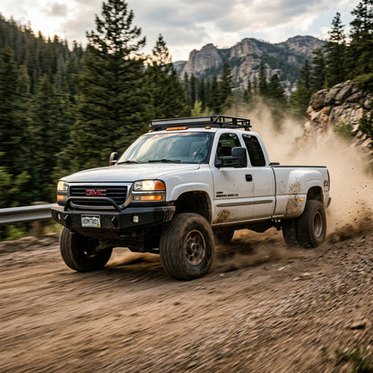 Action Shot: GMC Sierra 3500 Driving Fast