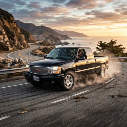 Action Shot: GMC Sierra Denali Driving Fast