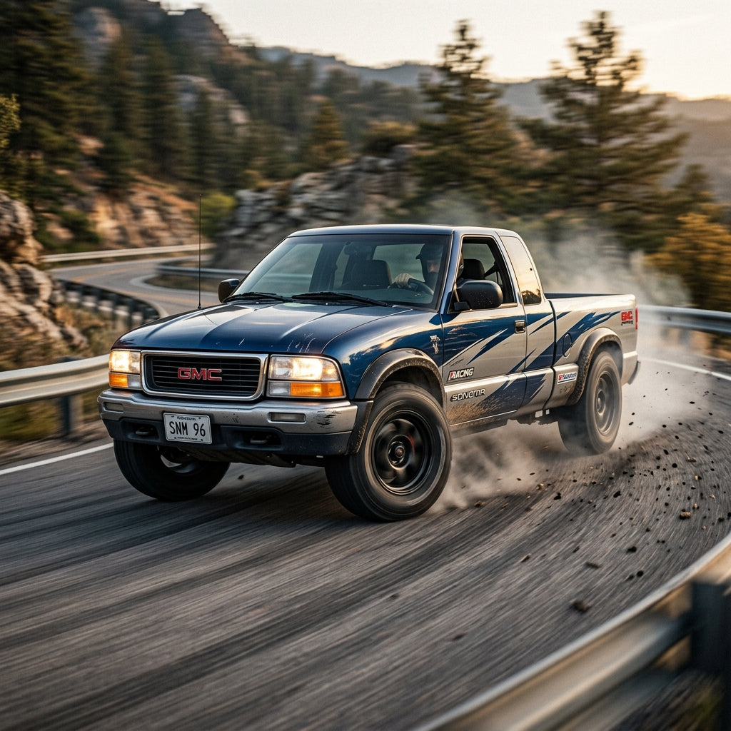 Action Shot: GMC Sonoma Driving Fast