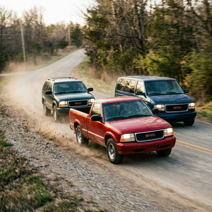 Action Shot: GMC Sonoma,Jimmy,Safari Driving Fast