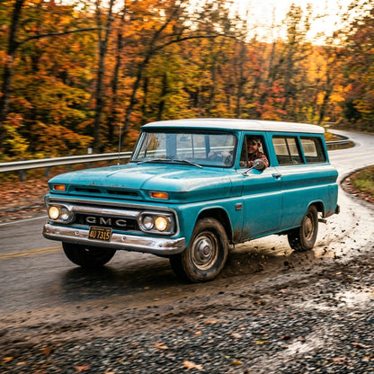 Action Shot: GMC Suburban Driving Fast