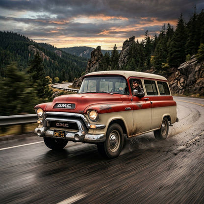 Action Shot: GMC Suburban Driving Fast