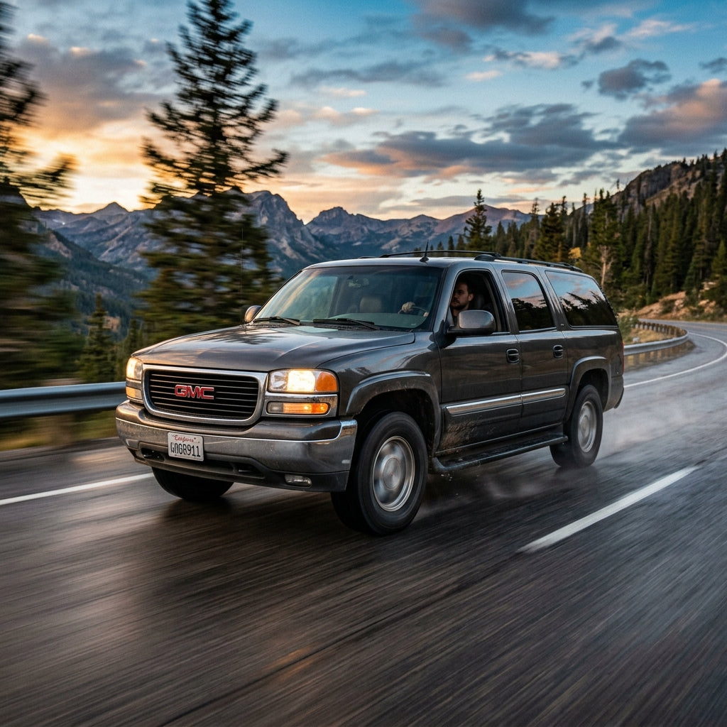 Action Shot: GMC Yukon XL 1500 Driving Fast