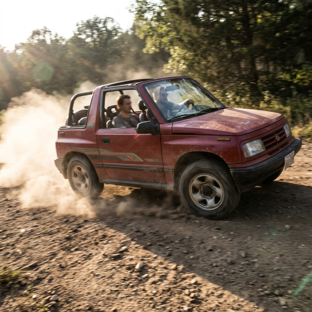 Action Shot: Geo Tracker Driving Fast