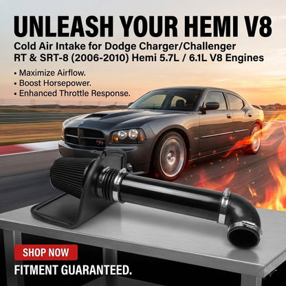Cold Air Intake for Dodge Charger/Challenger RT & SRT-8 (2006-2010) Hemi 5.7L / 6.1L V8 Engines