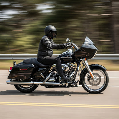 Action Shot: Harley Davidson Road Glide Driving Fast
