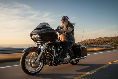 Action Shot: Harley Davidson Road King, Road Glide Driving Fast