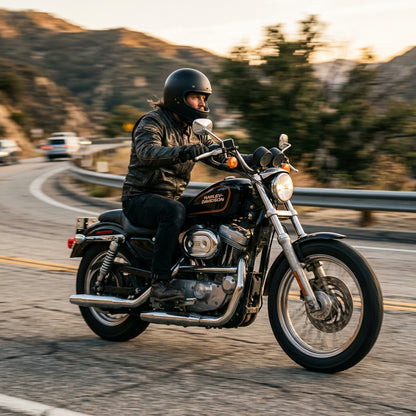 Action Shot: Harley Davidson Sportster Driving Fast