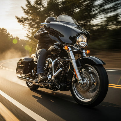 Action Shot: Harley Davidson Street Glide Driving Fast