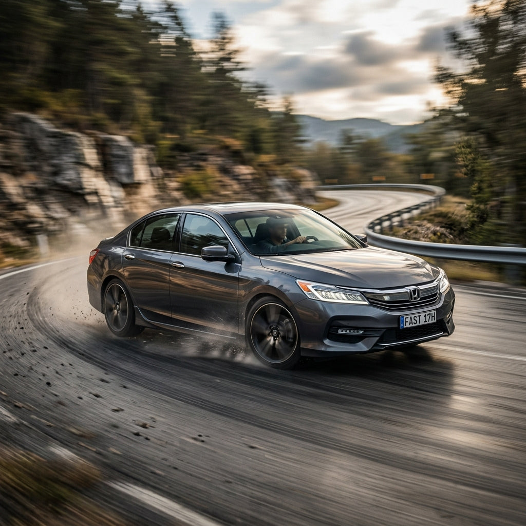 Action Shot: Honda Accord Driving Fast