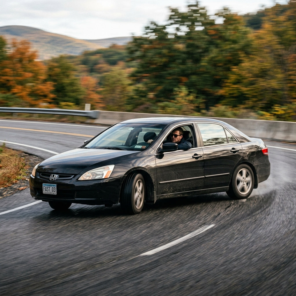 Action Shot: Honda Accord Driving Fast