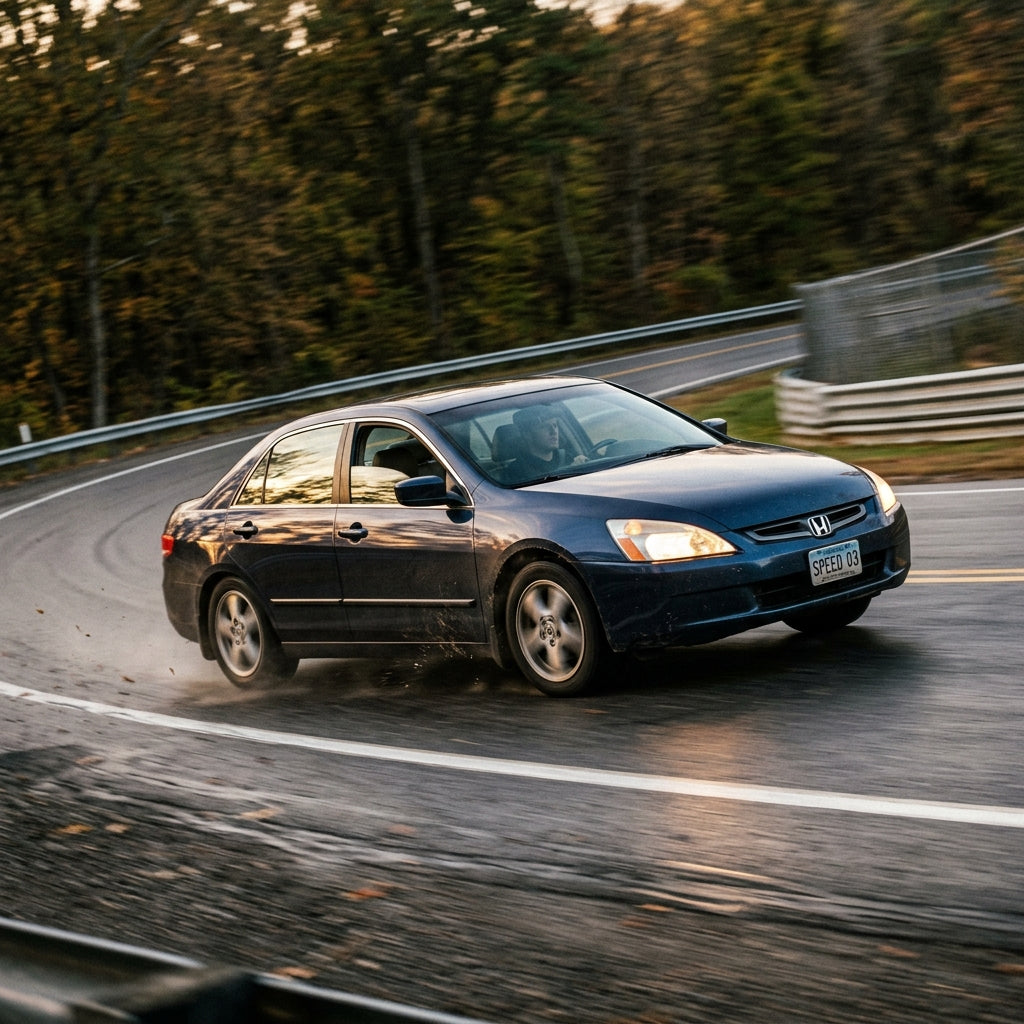 Action Shot: Honda Accord Driving Fast