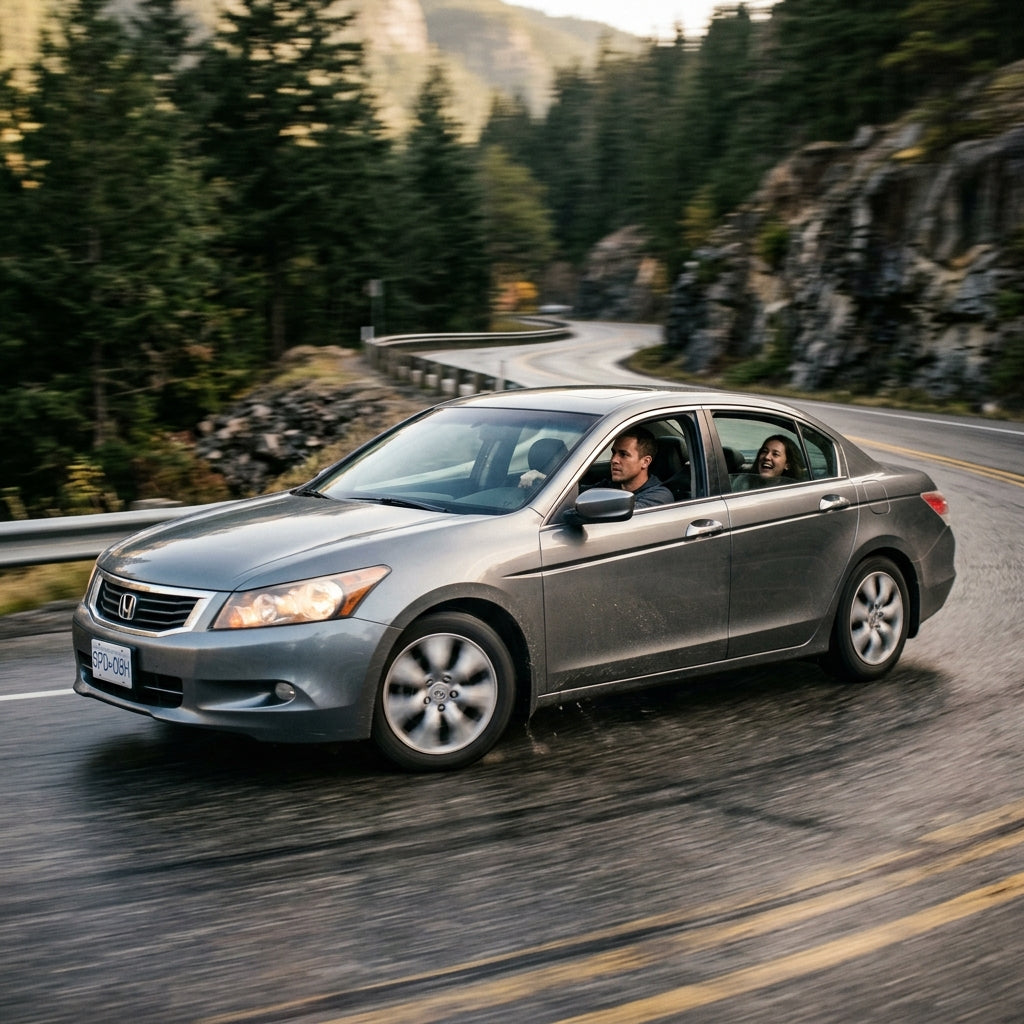 Action Shot: Honda Accord Driving Fast