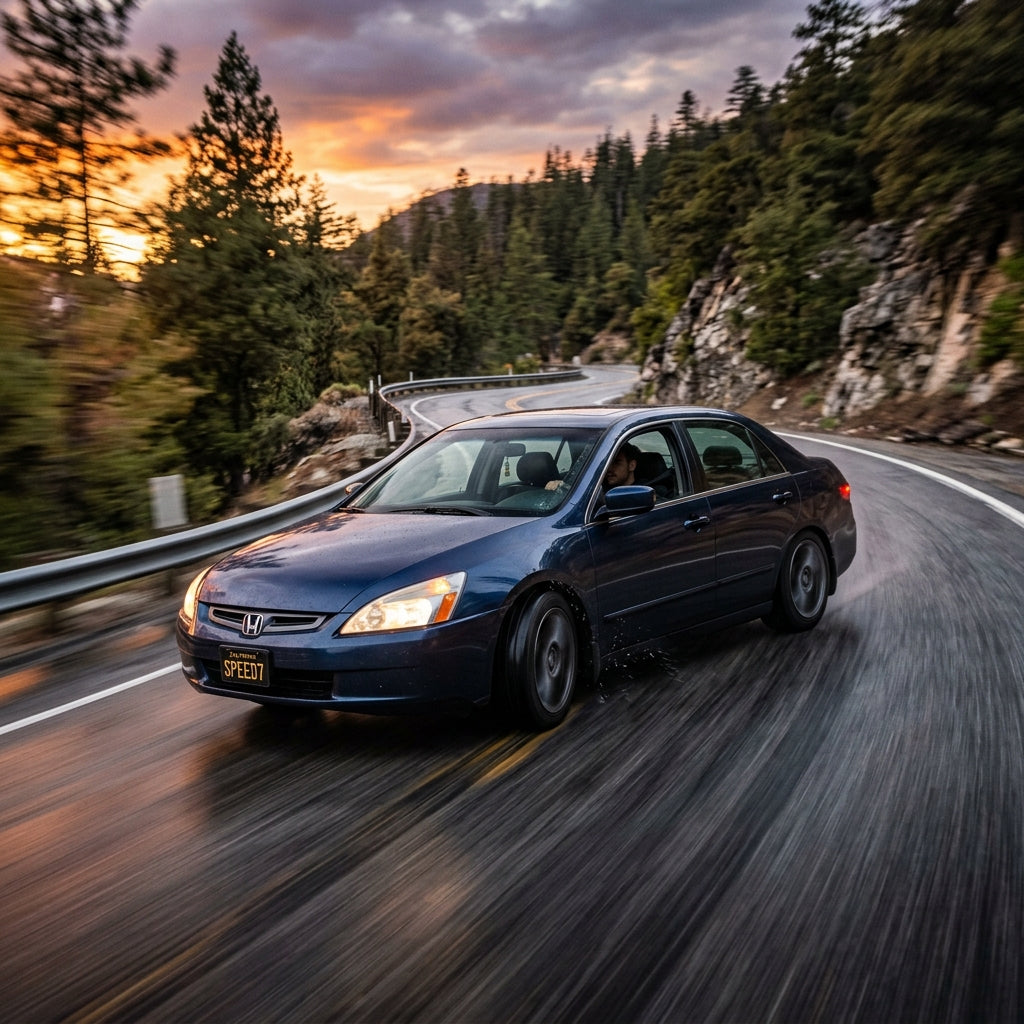 Action Shot: Honda Accord Driving Fast