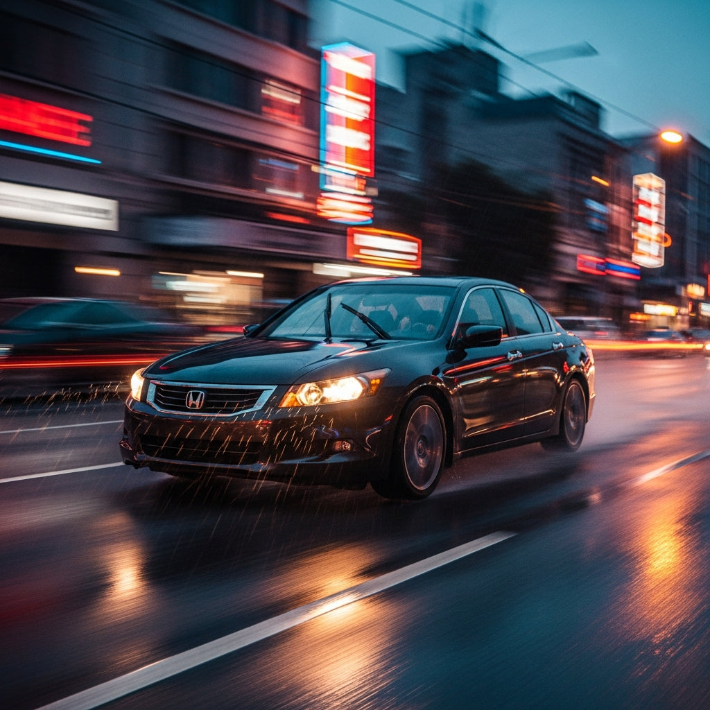 Action Shot: Honda Accord Driving Fast