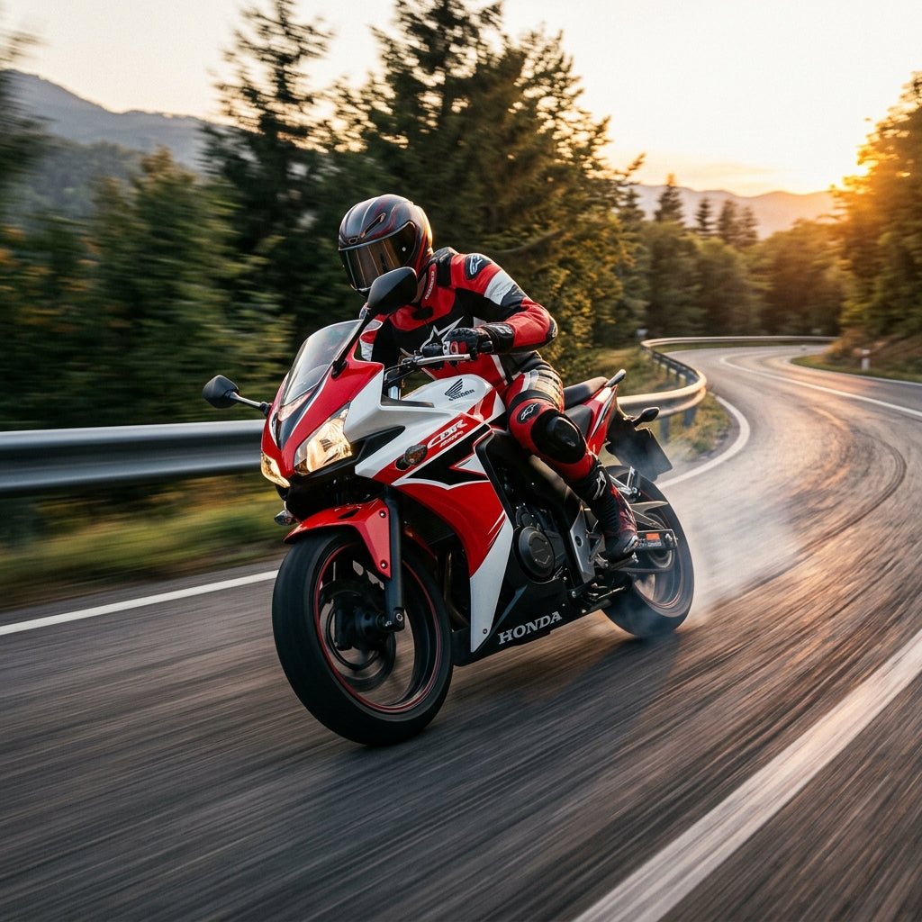 Action Shot: Honda CBR500R Driving Fast