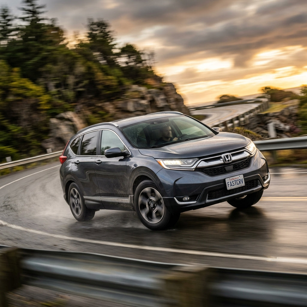 Action Shot: Honda CR-V Driving Fast