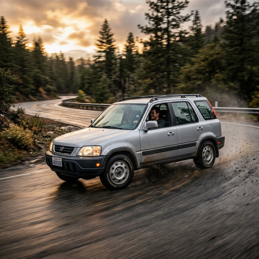 Action Shot: Honda CR-V Driving Fast