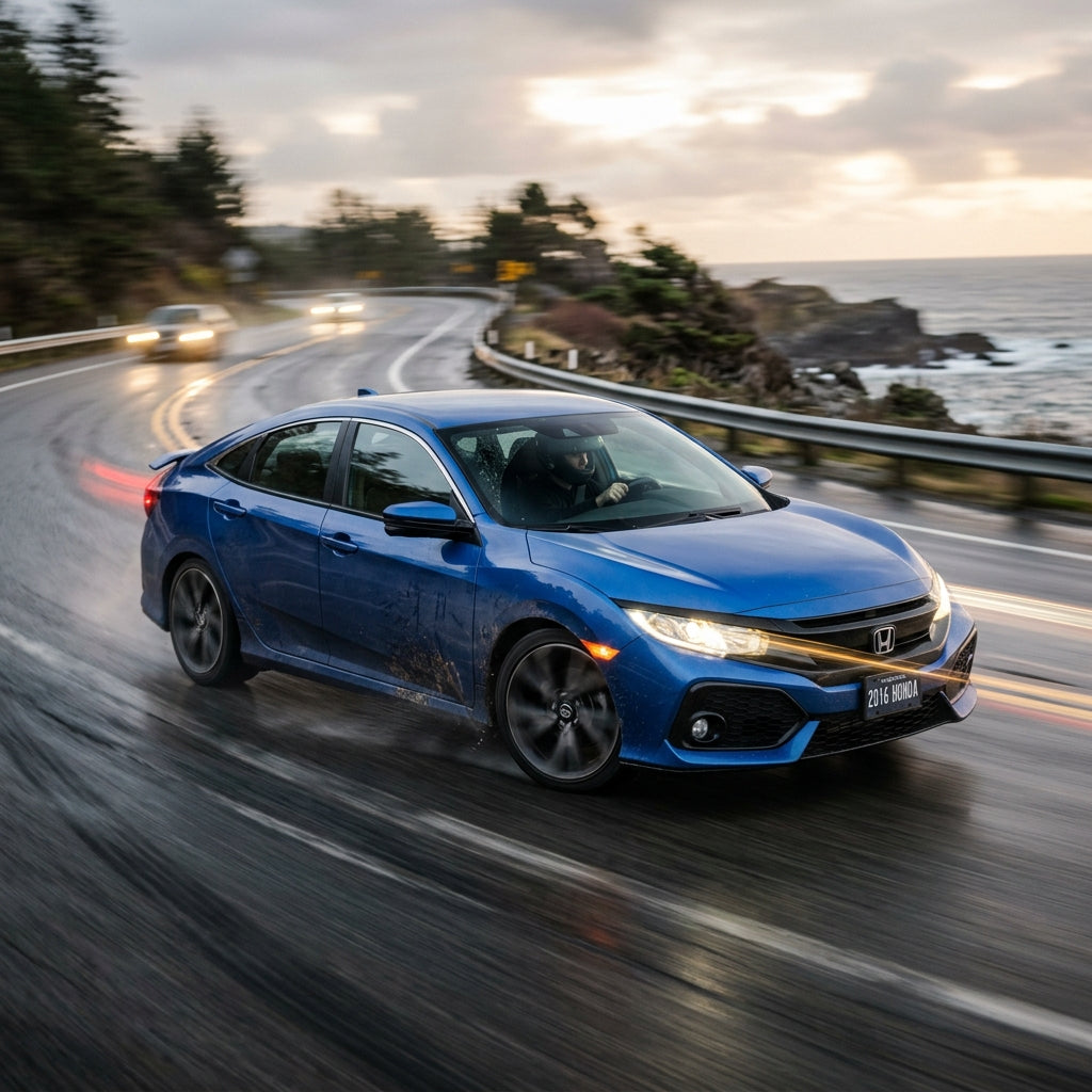 Action Shot: Honda Civic Driving Fast