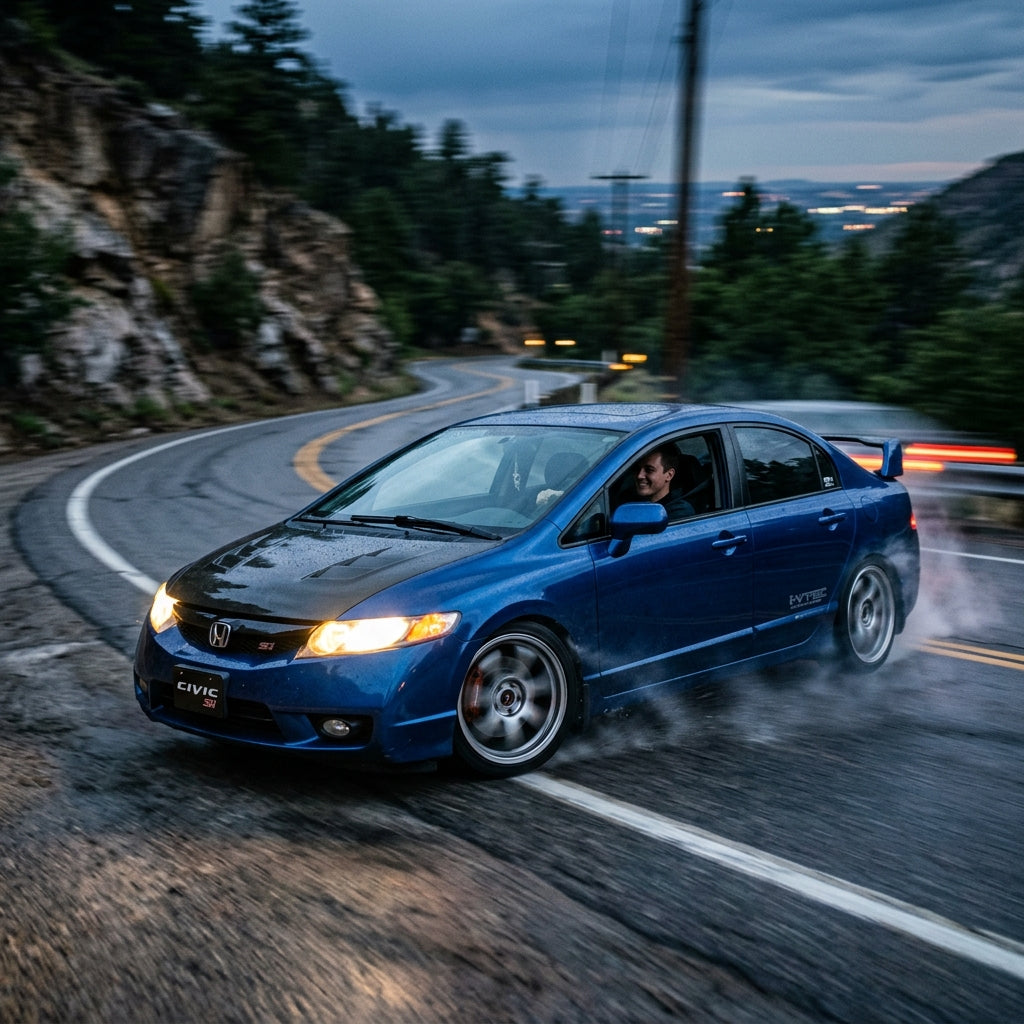 Action Shot: Honda Civic Driving Fast