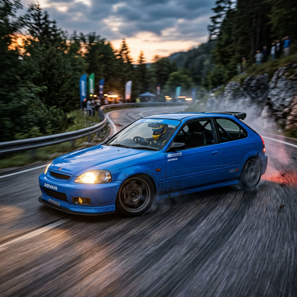 Action Shot: Honda Civic Driving Fast