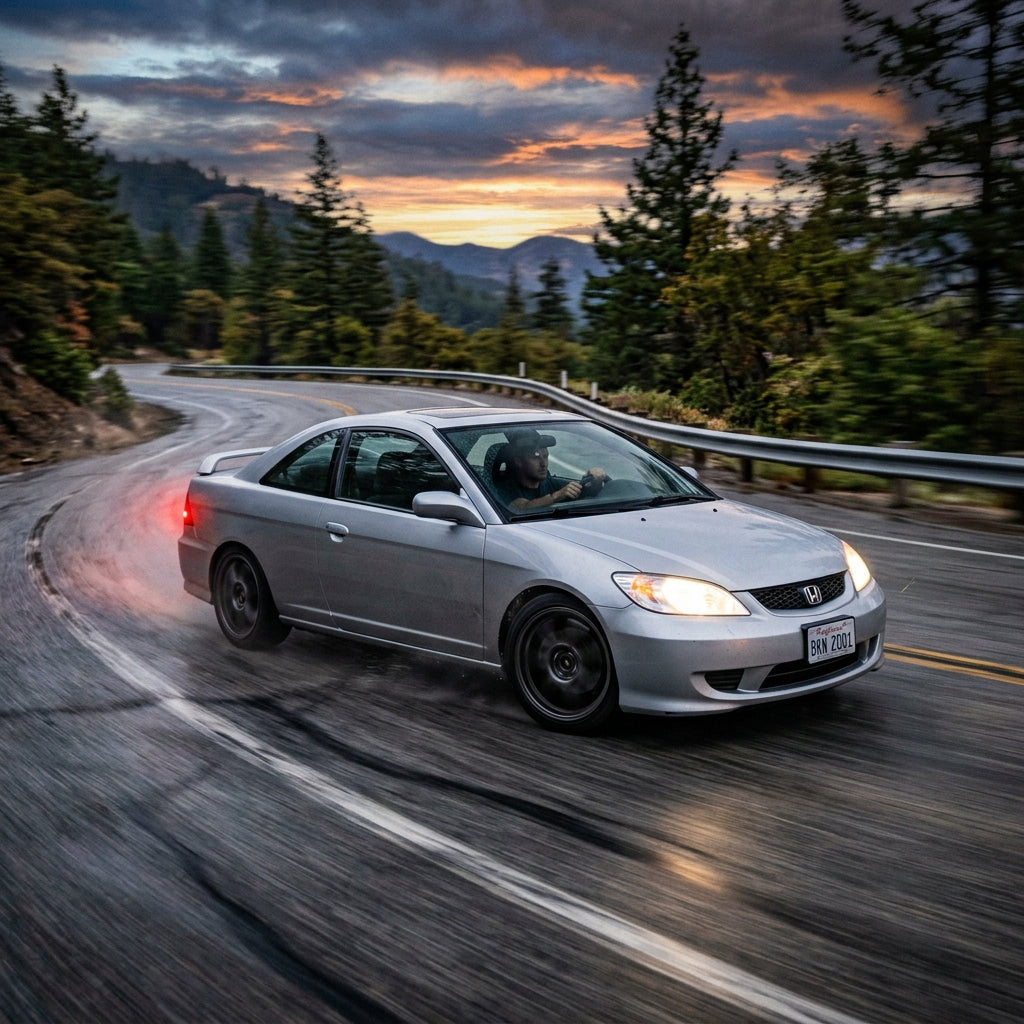 Action Shot: Honda Civic Driving Fast