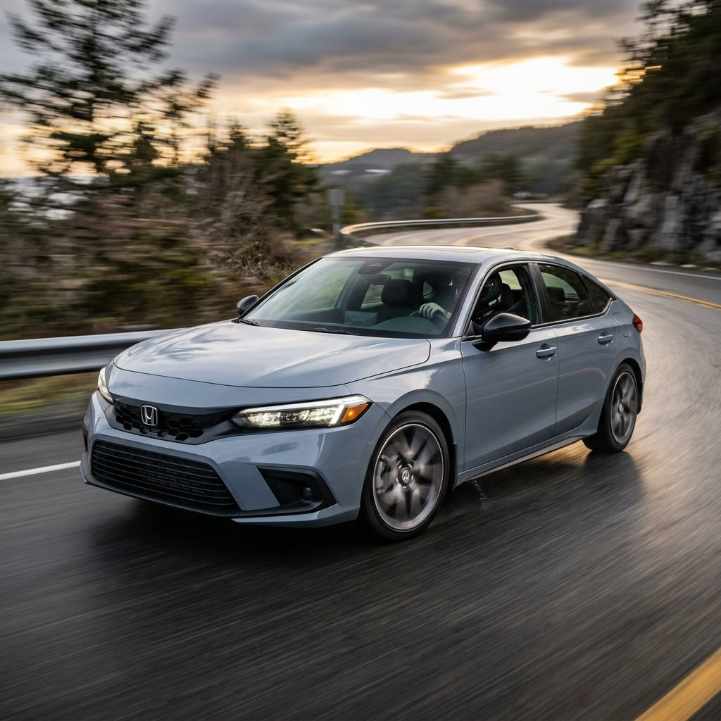 Action Shot: Honda Civic Driving Fast