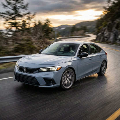Action Shot: Honda Civic Driving Fast