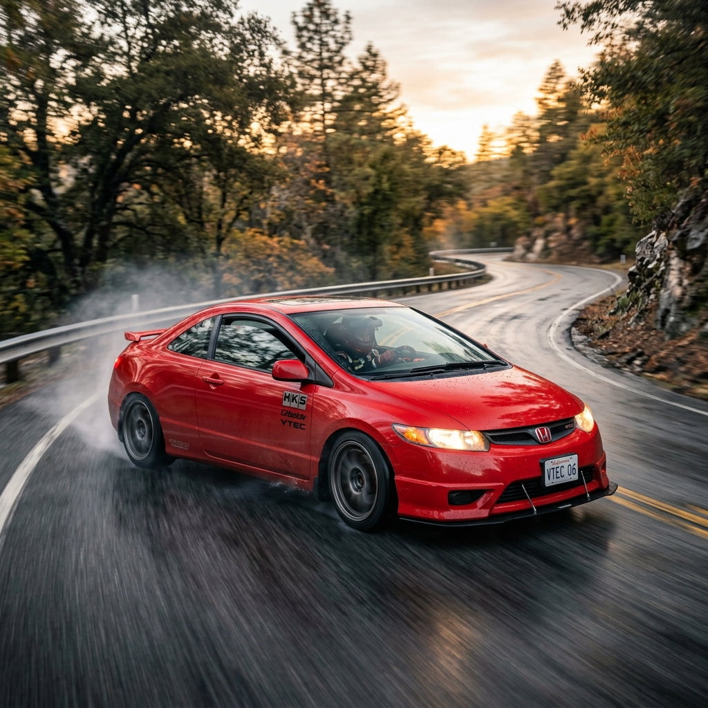 Action Shot: Honda Civic Driving Fast