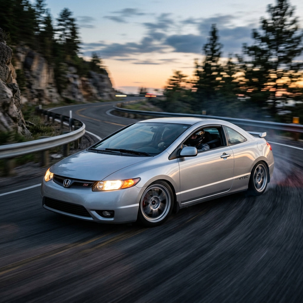 Action Shot: Honda Civic Driving Fast