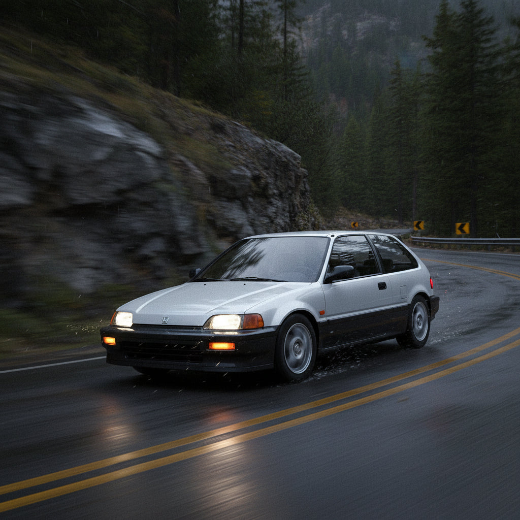 Action Shot: Honda Civic Driving Fast
