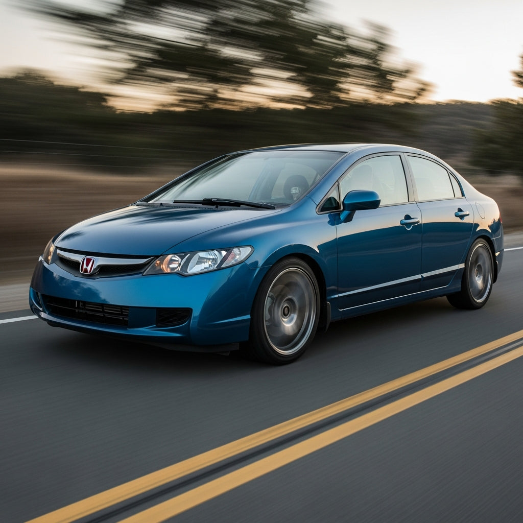 Action Shot: Honda Civic Driving Fast